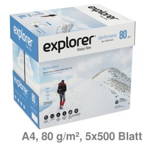 Kopierpapier A4 Explorer iPerformance weiß, CIE 171 80 g/m² 5x500Bl.